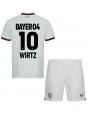 Bayer Leverkusen Florian Wirtz #10 Venkovní dres pro děti 2023-24 Krátký Rukáv (+ trenýrky)